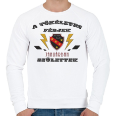 PRINTFASHION Tökéletes férjek január - Férfi pulóver - Fehér