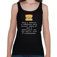 PRINTFASHION TÖKÉLETES HAMBURGER - Női atléta - Fekete női trikó