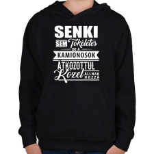 PRINTFASHION Tökéletes kamionos - Gyerek kapucnis pulóver - Fekete gyerek pulóver, kardigán