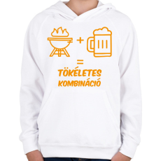 PRINTFASHION Tökéletes kombináció - Gyerek kapucnis pulóver - Fehér