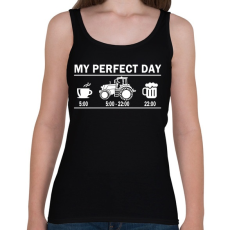 PRINTFASHION Tökéletes nap egy traktorosnak - Női atléta - Fekete