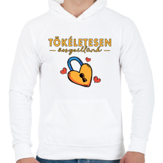 PRINTFASHION Tökéletesen összeillünk - Páros póló - Férfi kapucnis pulóver - Fehér