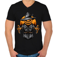 PRINTFASHION Tökfej madárijesztő - Férfi V-nyakú póló - Fekete