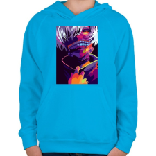 PRINTFASHION Tokyo Ghoul - Gyerek kapucnis pulóver - Azúrkék gyerek pulóver, kardigán