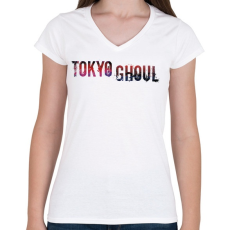 PRINTFASHION Tokyo Ghoul logo - Női V-nyakú póló - Fehér