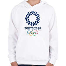 PRINTFASHION Tokyo Olimpic 2020 - Gyerek kapucnis pulóver - Fehér gyerek pulóver, kardigán