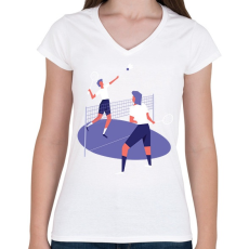 PRINTFASHION Tollas - Női V-nyakú póló - Fehér