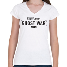 PRINTFASHION Tom Clancy's Ghost Recon WAR - Női V-nyakú póló - Fehér női póló