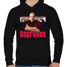 PRINTFASHION Tony Soprano - Férfi kapucnis pulóver - Fekete férfi pulóver, kardigán