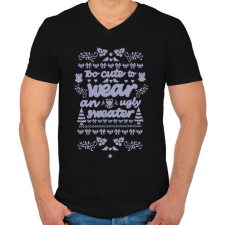 PRINTFASHION too cute - Férfi V-nyakú póló - Fekete férfi póló