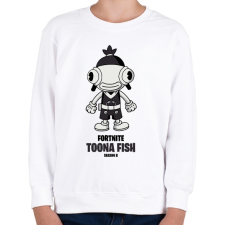 PRINTFASHION Toona Fish - Fortnite Season 8 - Gyerek pulóver - Fehér gyerek pulóver, kardigán