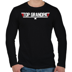 PRINTFASHION Top Grandpa - Férfi hosszú ujjú póló - Fekete