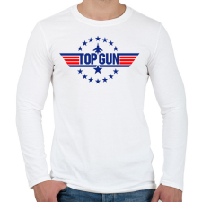 PRINTFASHION Top Gun - Férfi hosszú ujjú póló - Fehér férfi póló