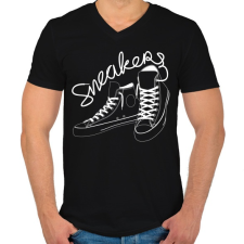 PRINTFASHION Tornacipő - Férfi V-nyakú póló - Fekete férfi póló