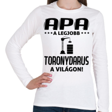 PRINTFASHION Toronydarus apa - Női hosszú ujjú póló - Fehér női póló