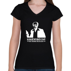 PRINTFASHION torrente legenybucsu  - Női V-nyakú póló - Fekete