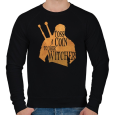 PRINTFASHION Toss a Coin to your Witcher - Férfi pulóver - Fekete