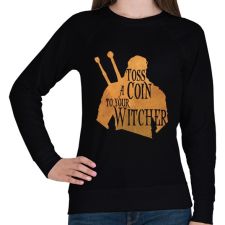 PRINTFASHION Toss a Coin to your Witcher - Női pulóver - Fekete női pulóver, kardigán