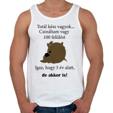 PRINTFASHION Totál kész vagyok - Férfi atléta - Fehér