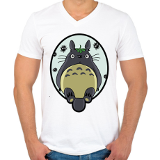 PRINTFASHION Totoro - Férfi V-nyakú póló - Fehér