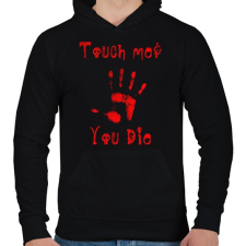 PRINTFASHION touch me and you die - Férfi kapucnis pulóver - Fekete férfi pulóver, kardigán