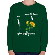 PRINTFASHION Tovább fogsz fejlődni - Gyerek pulóver - Sötétzöld