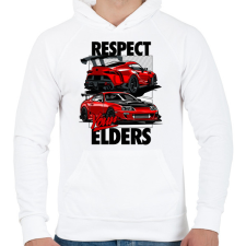 PRINTFASHION TOYOTA SUPRA MK4 vs MK5 RESPECT YOUR ELDERS - Férfi kapucnis pulóver - Fehér férfi pulóver, kardigán