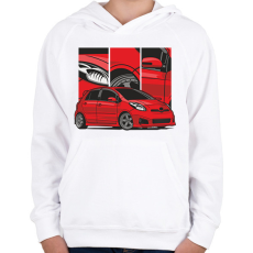PRINTFASHION Toyota Yaris - Gyerek kapucnis pulóver - Fehér
