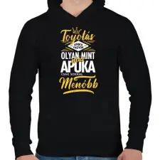 PRINTFASHION Toyotás apuka - Férfi kapucnis pulóver - Fekete férfi pulóver, kardigán