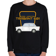 PRINTFASHION TRABANT 601 - ezzel kezdtem - Gyerek pulóver - Fekete gyerek pulóver, kardigán