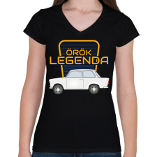 PRINTFASHION TRABANT 601 - örök legenda - Női V-nyakú póló - Fekete női póló