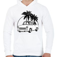PRINTFASHION trabant - Férfi kapucnis pulóver - Fehér férfi pulóver, kardigán