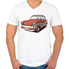 PRINTFASHION Trabant - Férfi V-nyakú póló - Fehér