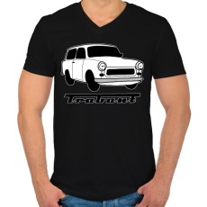 PRINTFASHION Trabant - Férfi V-nyakú póló - Fekete
