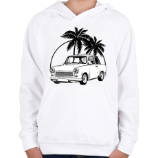 PRINTFASHION trabant - Gyerek kapucnis pulóver - Fehér