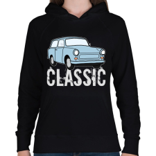 PRINTFASHION Trabant - Női kapucnis pulóver - Fekete női pulóver, kardigán