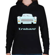 PRINTFASHION Trabant - Női kapucnis pulóver - Fekete női pulóver, kardigán