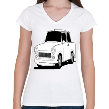 PRINTFASHION Trabant  - Női V-nyakú póló - Fehér női póló
