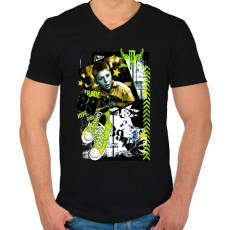 PRINTFASHION TRADE 89 - Férfi V-nyakú póló - Fekete