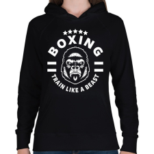 PRINTFASHION Train like a beast - Női kapucnis pulóver - Fekete női pulóver, kardigán