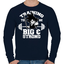 PRINTFASHION Trainging to be be and strong - Férfi pulóver - Sötétkék férfi pulóver, kardigán