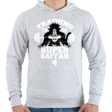 PRINTFASHION Training to go super saiyan 4 - Férfi kapucnis pulóver - Sport szürke