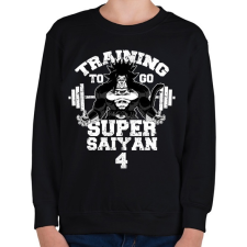 PRINTFASHION Training to go super saiyan 4 - Gyerek pulóver - Fekete gyerek pulóver, kardigán
