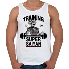 PRINTFASHION Training To Go Super Saiyan - Férfi atléta - Fehér