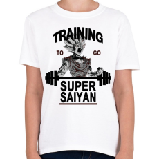 PRINTFASHION Training To Go Super Saiyan - Gyerek póló - Fehér