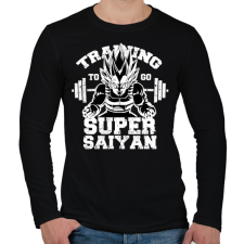 PRINTFASHION Training to super saiyan - Férfi hosszú ujjú póló - Fekete férfi póló