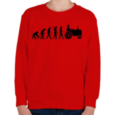 PRINTFASHION Traktor evolúció - Gyerek pulóver - Piros