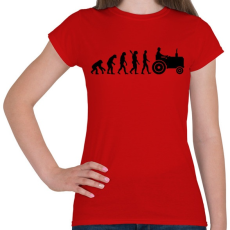 PRINTFASHION Traktor evolúció - Női póló - Piros