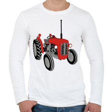 PRINTFASHION Traktor  - Férfi hosszú ujjú póló - Fehér férfi póló