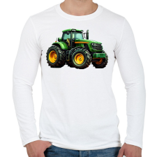 PRINTFASHION Traktor  - Férfi hosszú ujjú póló - Fehér férfi póló
